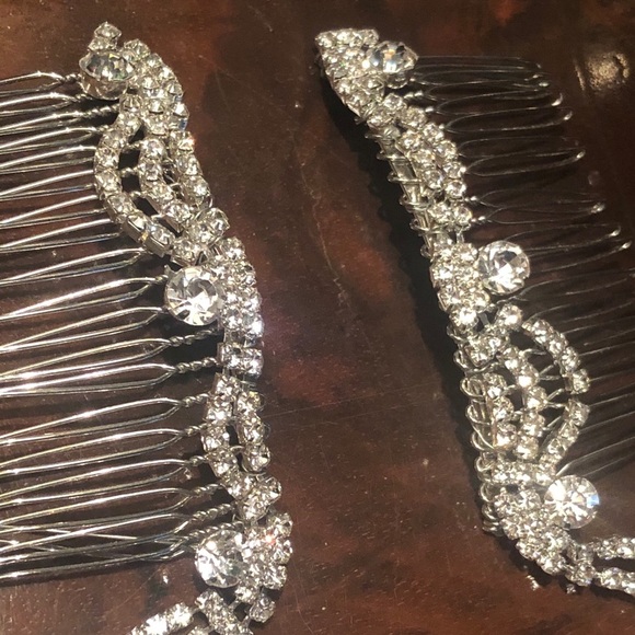 Vintage Rhinestone Swag Hair Combs